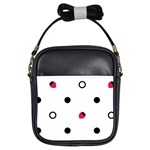 Strawberry Circles Black Kids  Sling Bag Front