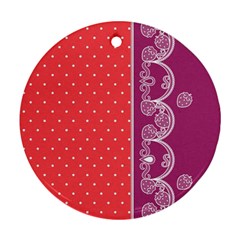 Lace Dots With Violet Rose Ornament (round) by strawberrymilk