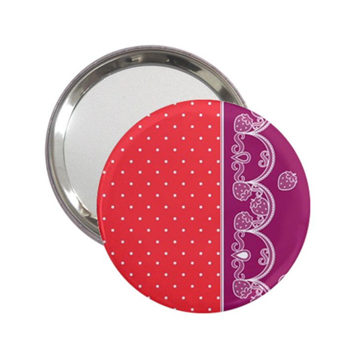 Lace Dots With Violet Rose 2.25  Handbag Mirror