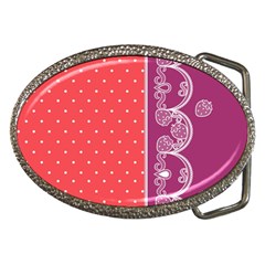 Lace Dots With Violet Rose Belt Buckle