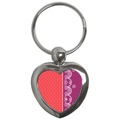 Lace Dots With Violet Rose Key Chain (heart)