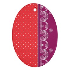 Lace Dots With Violet Rose Oval Ornament (two Sides) by strawberrymilk