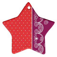 Lace Dots With Violet Rose Star Ornament (two Sides)