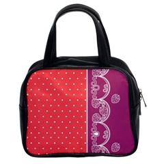 Lace Dots With Violet Rose Classic Handbag (two Sides) by strawberrymilk