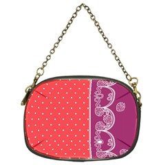 Lace Dots With Violet Rose Chain Purse (one Side)