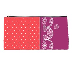 Lace Dots With Violet Rose Pencil Case