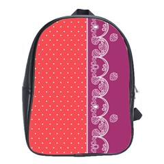 Lace Dots With Violet Rose School Bag (large)