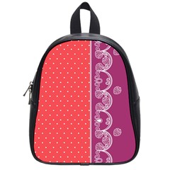 Lace Dots With Violet Rose School Bag (small)