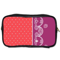 Lace Dots With Violet Rose Toiletries Bag (one Side)