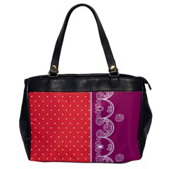 Lace Dots With Violet Rose Oversize Office Handbag (one Side)