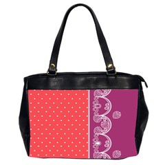 Lace Dots With Violet Rose Oversize Office Handbag (two Sides) by strawberrymilk