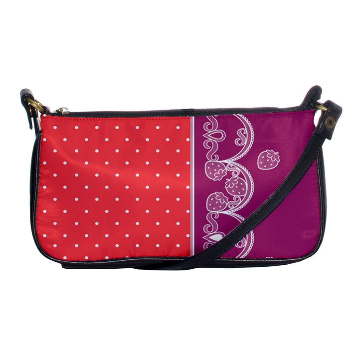 Lace Dots With Violet Rose Shoulder Clutch Bag