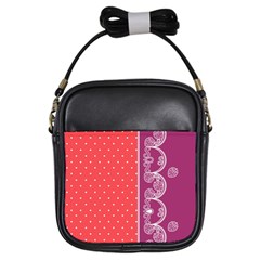 Lace Dots With Violet Rose Girls Sling Bag by strawberrymilk