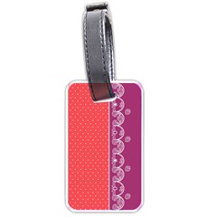 Lace Dots With Violet Rose Luggage Tag (one Side)