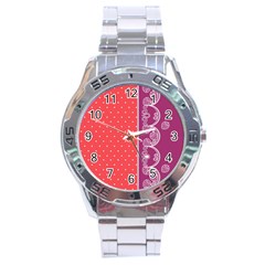 Lace Dots With Violet Rose Stainless Steel Analogue Men’s Watch by strawberrymilk