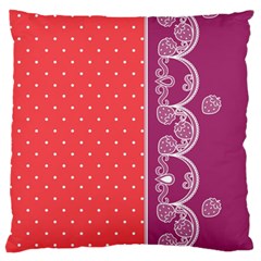 Lace Dots With Violet Rose Large Cushion Case (two Sides) by strawberrymilk