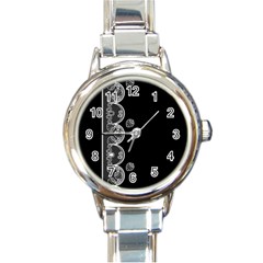 Strawberry Lace White With Black Classic Elegant Ladies Watch (round)