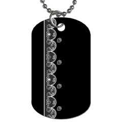 Strawberry Lace White With Black Single-sided Dog Tag