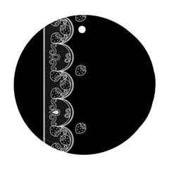 Strawberry Lace White With Black Twin-sided Ceramic Ornament (round)