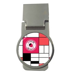 Brand Strawberry Piet Mondrian White Money Clip (round) by strawberrymilk