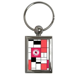 Brand Strawberry Piet Mondrian White Key Chain (rectangle) by strawberrymilk