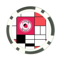 Brand Strawberry Piet Mondrian White Poker Chip by strawberrymilk