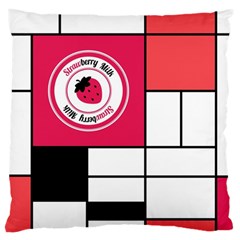 Brand Strawberry Piet Mondrian White Large Cushion Case (two Sides)