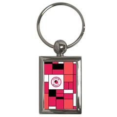 Brand Strawberry Piet Mondrian Pink Key Chain (rectangle) by strawberrymilk