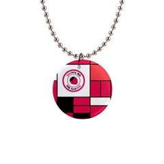 Brand Strawberry Piet Mondrian Pink Mini Button Necklace