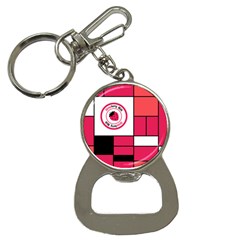 Brand Strawberry Piet Mondrian Pink Key Chain With Bottle Opener by strawberrymilk