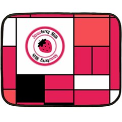 Brand Strawberry Piet Mondrian Pink Twin-sided Mini Fleece Blanket by strawberrymilk