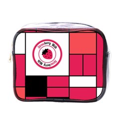 Brand Strawberry Piet Mondrian Pink Single-sided Cosmetic Case