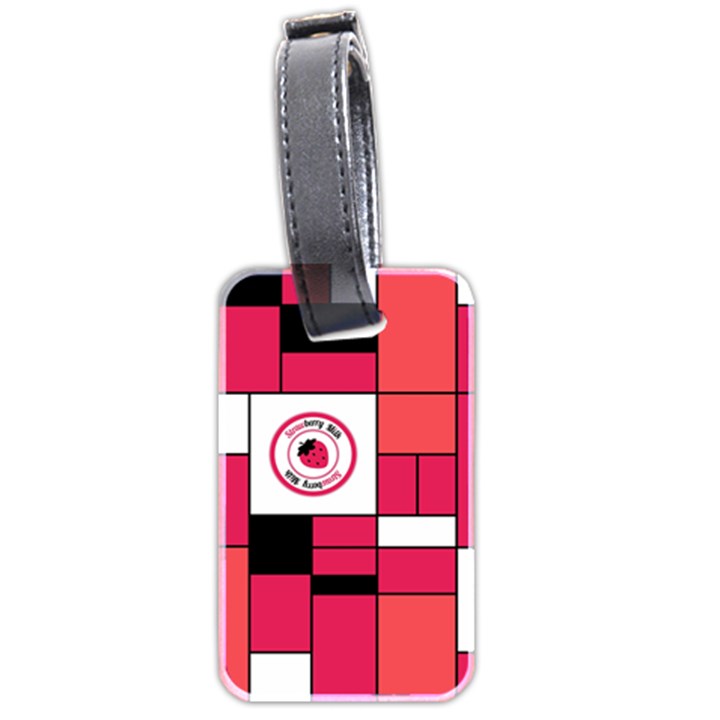 Brand Strawberry Piet Mondrian Pink Twin-sided Luggage Tag