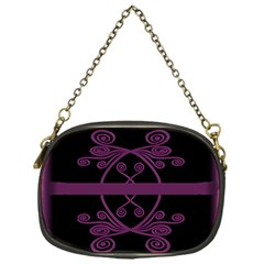 Ornamental Pink & Black Single-sided Evening Purse