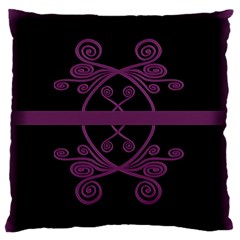 Ornament Pink & Black Large Cushion Case (one Side) by displaydezign