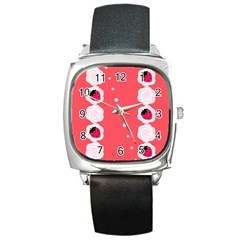 Cake Top Rose Square Metal Watch