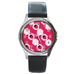 Cake Top Pink Round Metal Watch by strawberrymilk