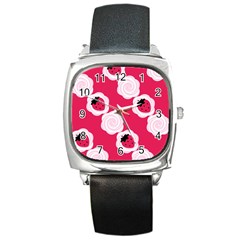 Cake Top Pink Square Metal Watch by strawberrymilk