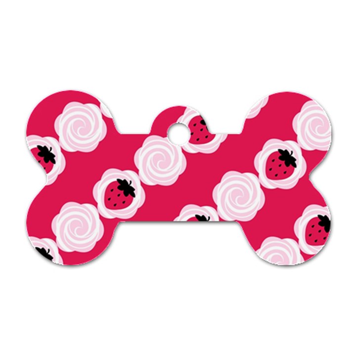 Cake Top Pink Dog Tag Bone (One Side)