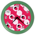 Cake Top Pink Color Wall Clock Front