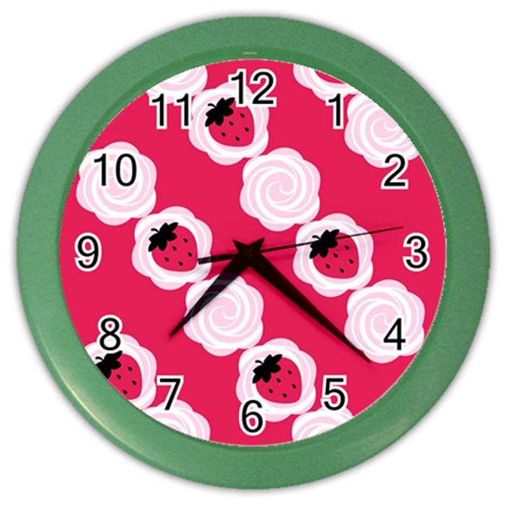 Cake Top Pink Color Wall Clock