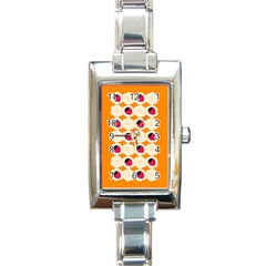 Cake Top Orange Rectangular Italian Charm Watch