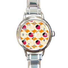 Cake Top Orange Round Italian Charm Watch by strawberrymilk