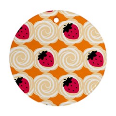 Cake Top Orange Round Ornament (two Sides) by strawberrymilk