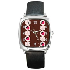 Cake Top Choco Square Metal Watch