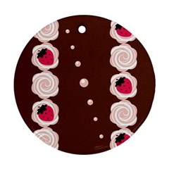 Cake Top Choco Round Ornament (two Sides) by strawberrymilk