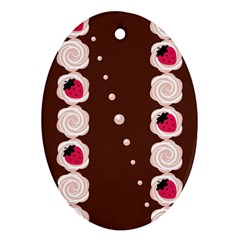 Cake Top Choco Oval Ornament (two Sides) by strawberrymilk