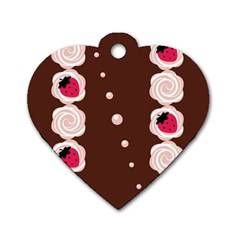 Cake Top Choco Dog Tag Heart (one Side)