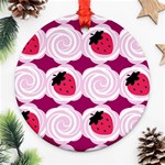 Cake Top Grape Round Ornament (Two Sides) Front