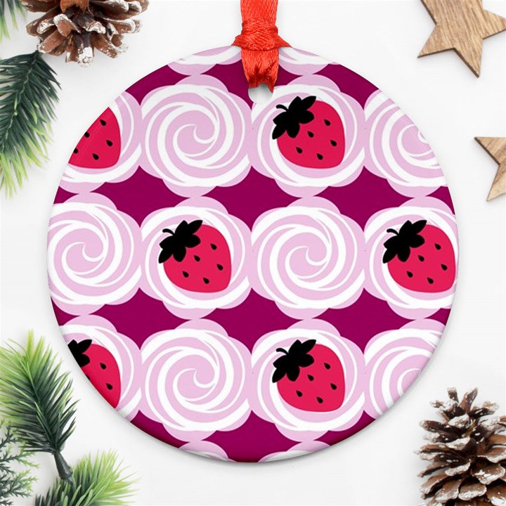 Cake Top Grape Round Ornament (Two Sides)